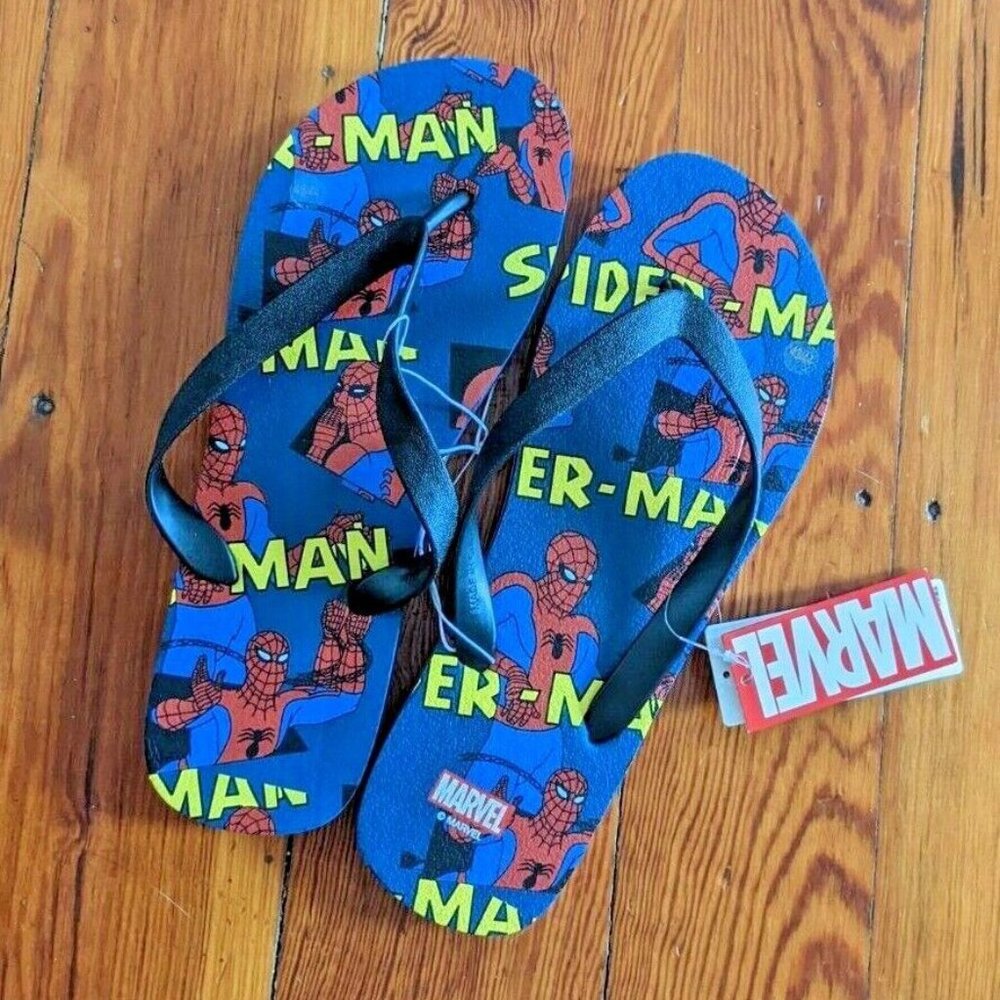 Marvel Spider-Man Slippers Sandals Men's size 11 43/44 disney miniso flip flops